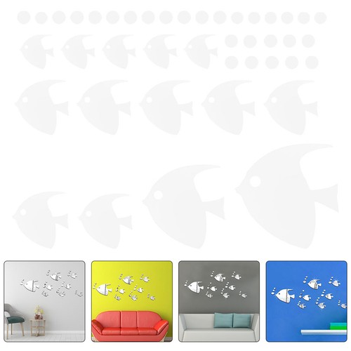 Diy tropical fish mirror wall - fish,
